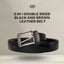 2 in 1 Double Sided Black and Brown Leather Belt
