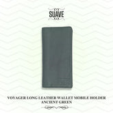 Voyager Long Leather Wallet Mobile Holder - Ancient Green