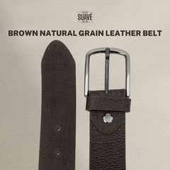 Brown Natural Grain Leather Belt