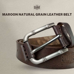 Maroon Natural Grain Leather Belt