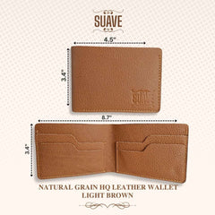 Natural Grain HQ Leather Wallet - Light Brown