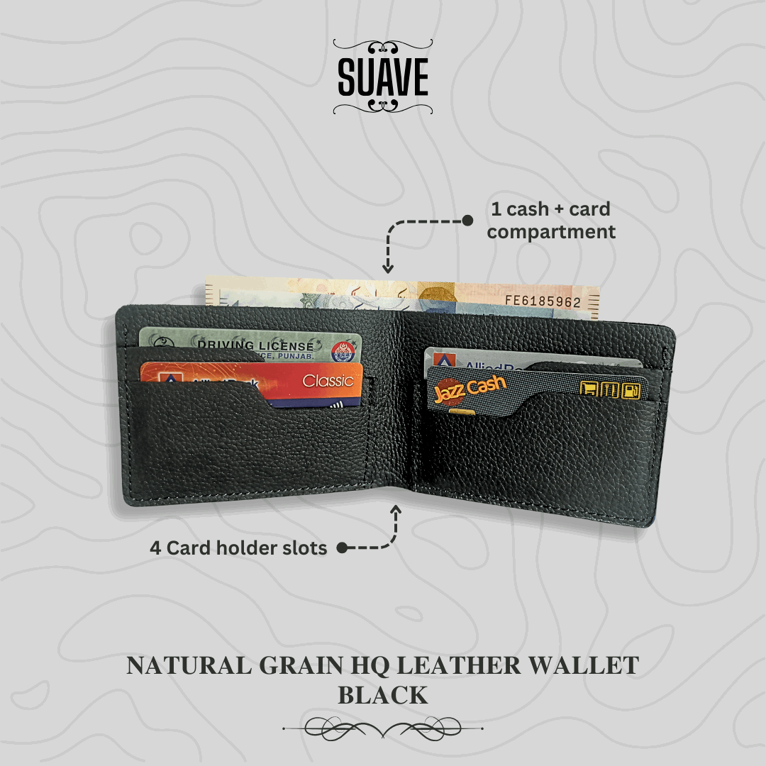 Natural Grain HQ Leather Wallet - Black Secondary image