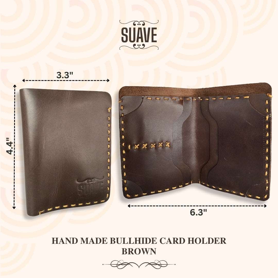 Hand Made Bullhide Card Holder - Brown