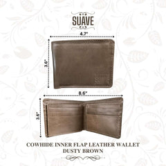 Cowhide Inner Flap Leather Wallet - Dusty Brown