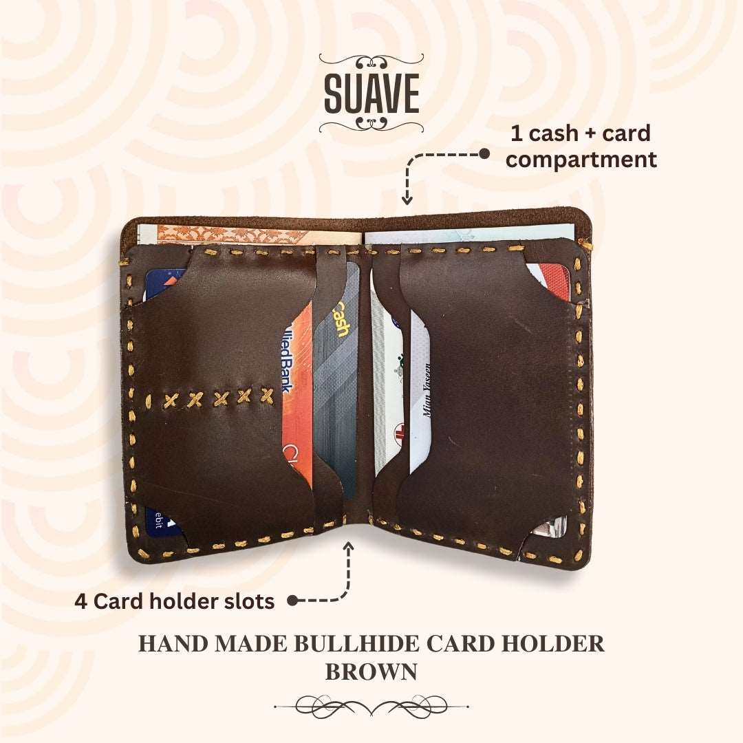 Hand Made Bullhide Card Holder - Brown Secondary image