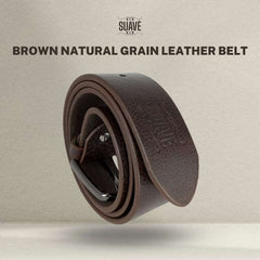 Brown Natural Grain Leather Belt