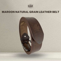 Maroon Natural Grain Leather Belt