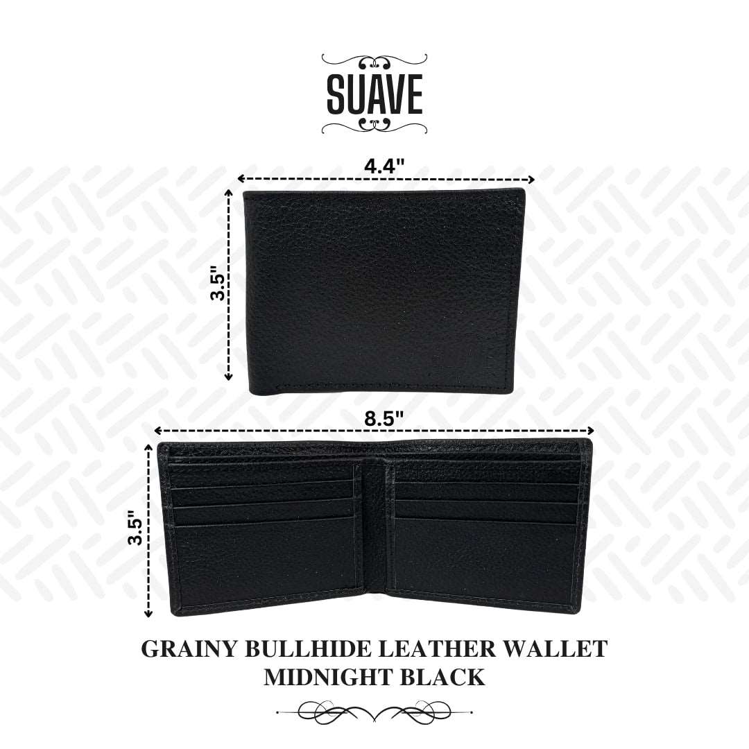 Grainy Bullhide Leather Wallet - Midnight Black Secondary image