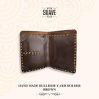 Hand-Made-Bullhide-Card-Holder-Brown-Open