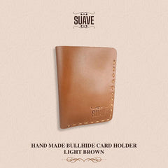 Hand Made Bullhide Card Holder - Light Brown - Suave Pk