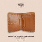 Hand-Made-Bullhide-Card-Holder-Light-Brown-Open
