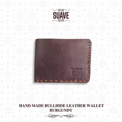 Hand-Made-Bullhide-Leather-Wallet-Burgundy-Fold