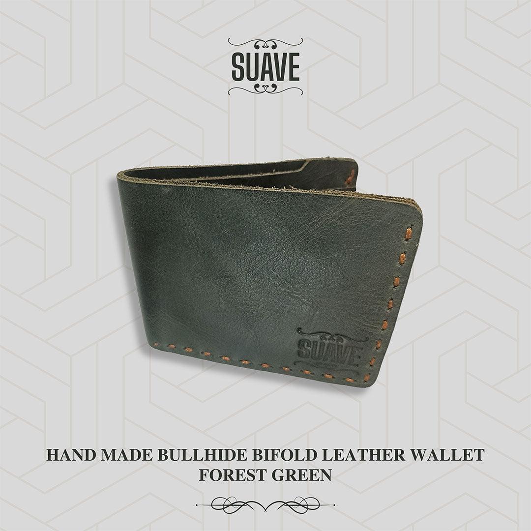 Hand-Made_Bullhide-Bifold-Leather-Wallet-Forest-Green-Fold-Space