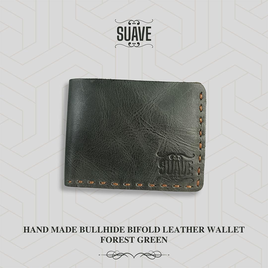 Hand-Made_Bullhide-Bifold-Leather-Wallet-Forest-Green-Fold