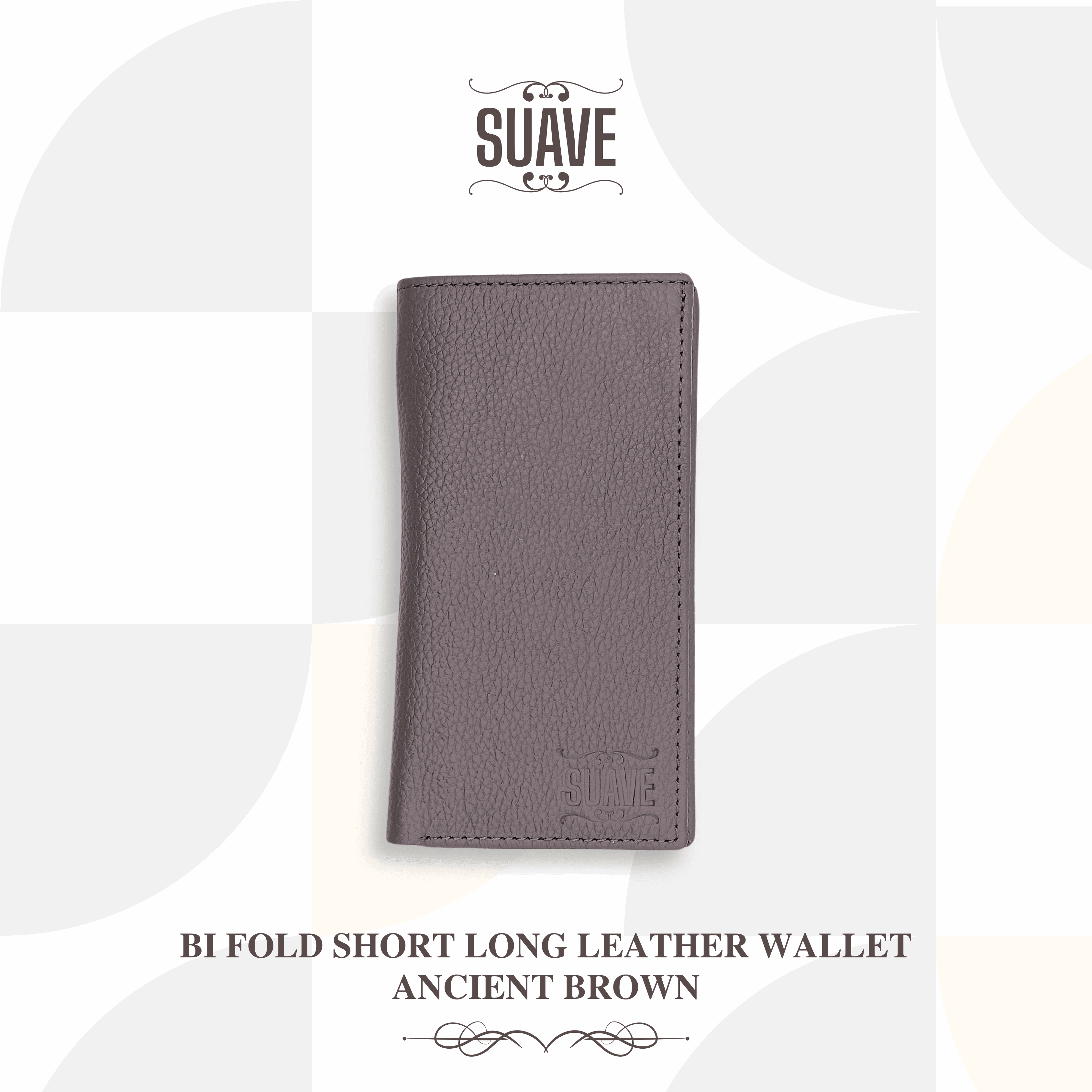 Bi Fold Short Long Leather Wallet - Ancient Brown - Suave Pk Main image