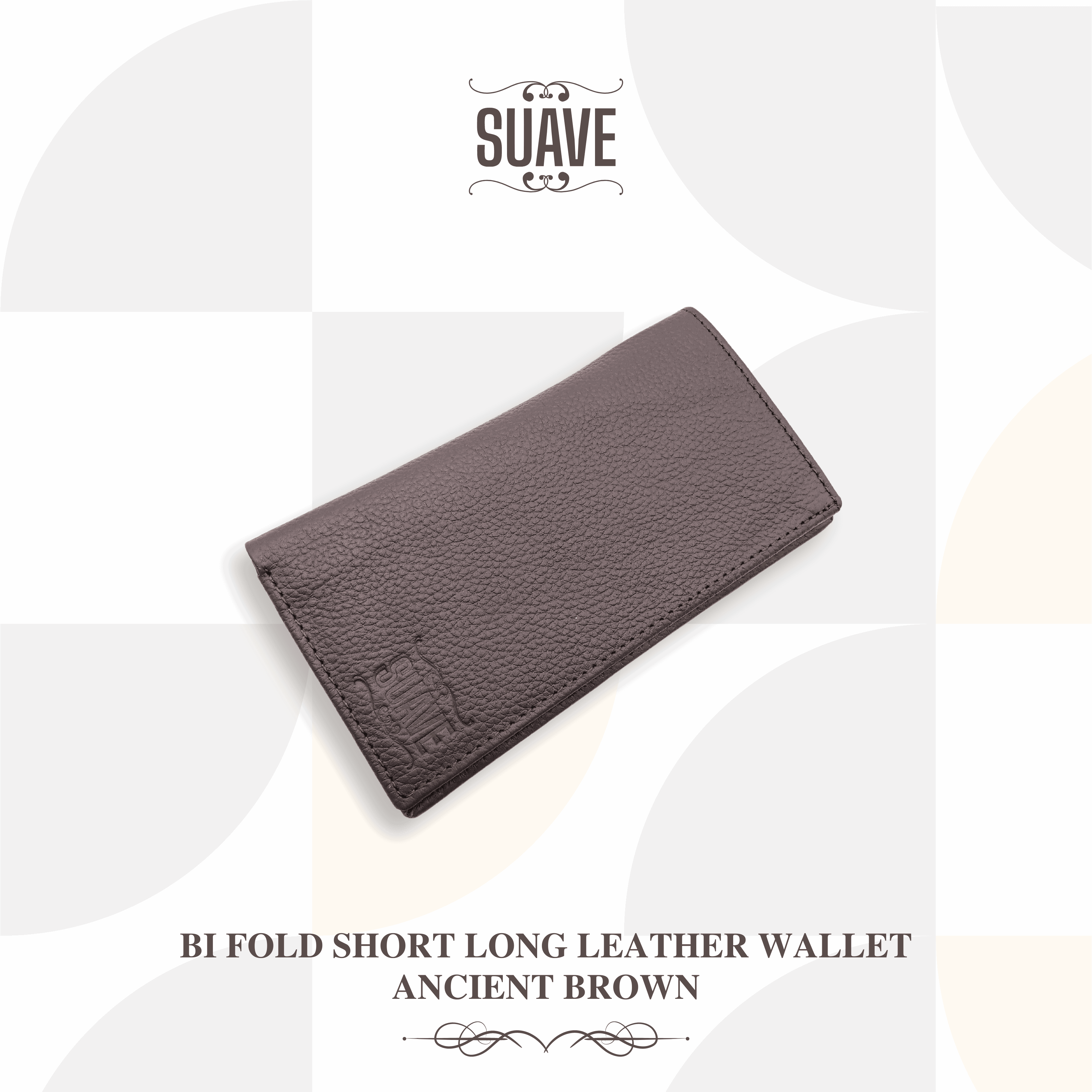 Bi Fold Short Long Leather Wallet - Ancient Brown - Suave Pk