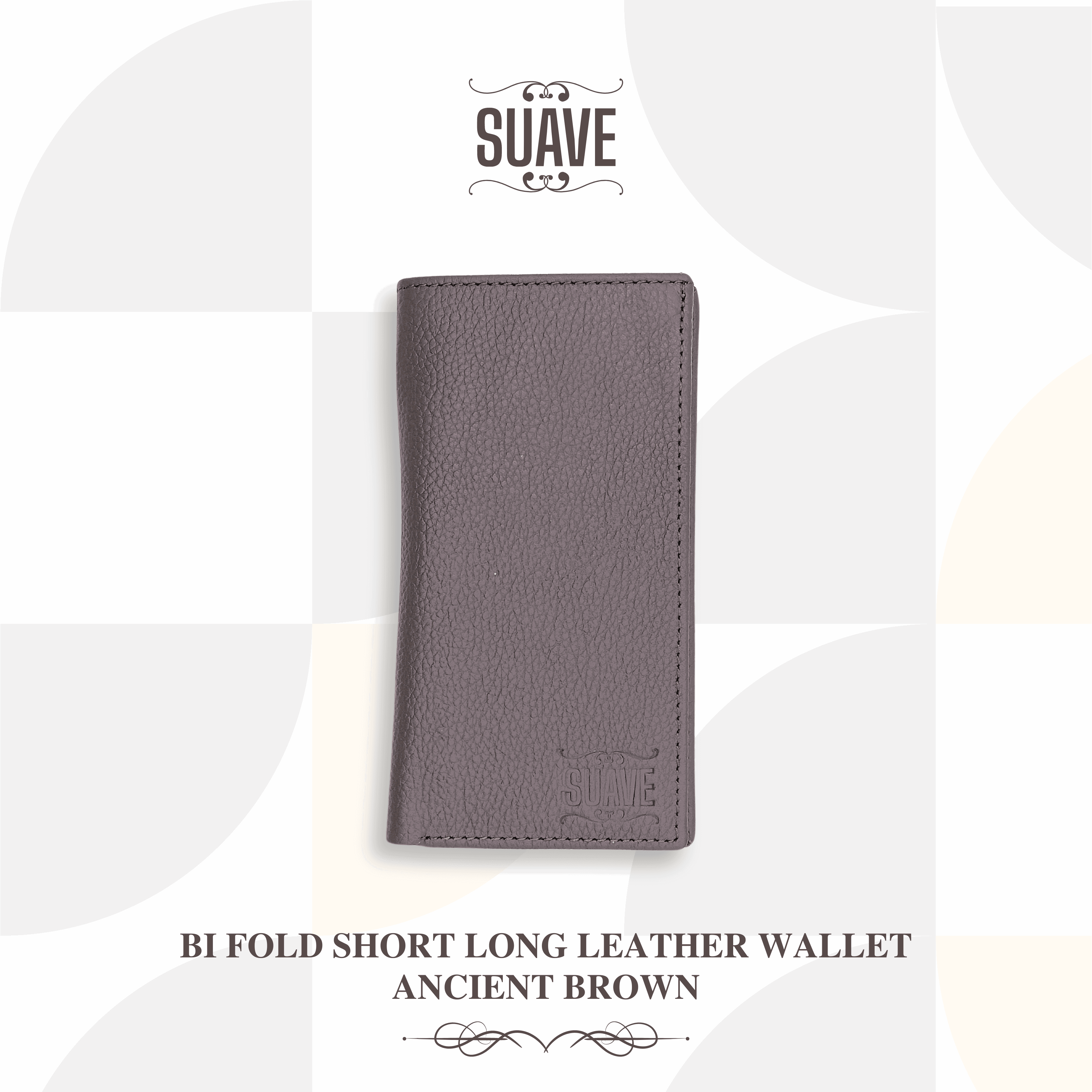 Bi Fold Short Long Leather Wallet - Ancient Brown - Suave Pk