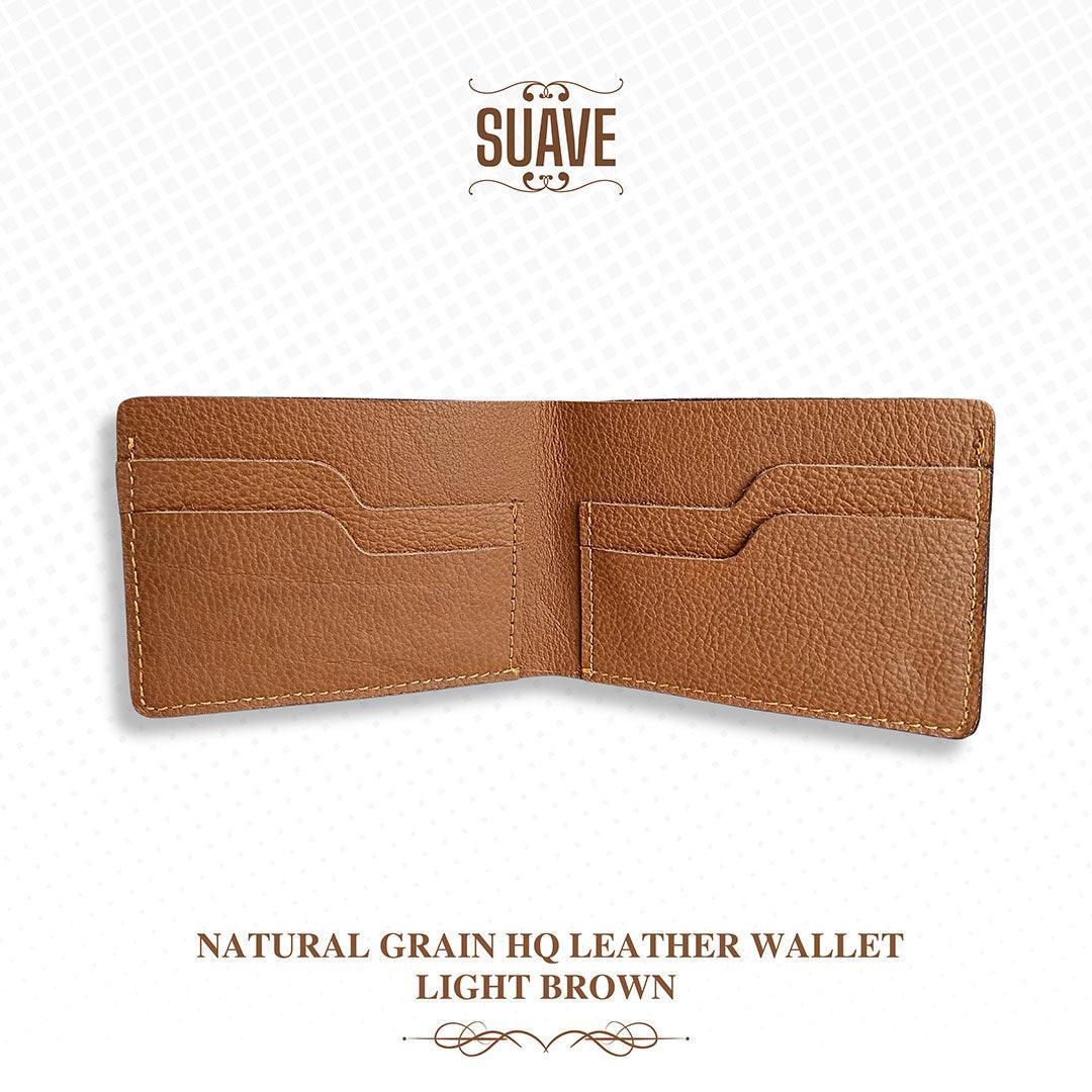 Natural-Grain-HQ-Leather-Wallet-Light-Brown-Open