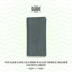 Voyager Long Leather Wallet Mobile Holder - Ancient Green