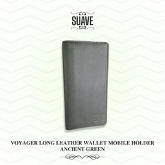 Voyager Long Leather Wallet Mobile Holder - Ancient Green