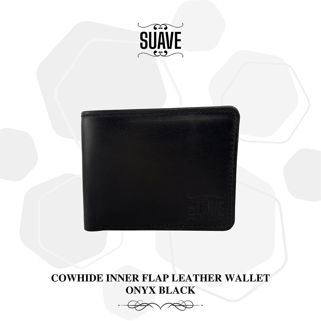 Cowhide Inner Flap Leather Wallet - Onyx Black