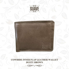 Cowhide Inner Flap Leather Wallet - Dusty Brown